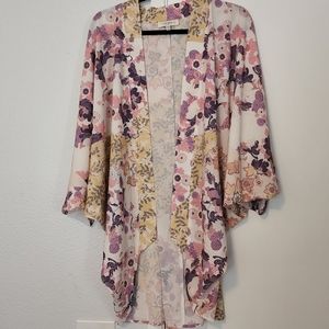 Umgee Floral Cocoon High Low Kimono Cardigan